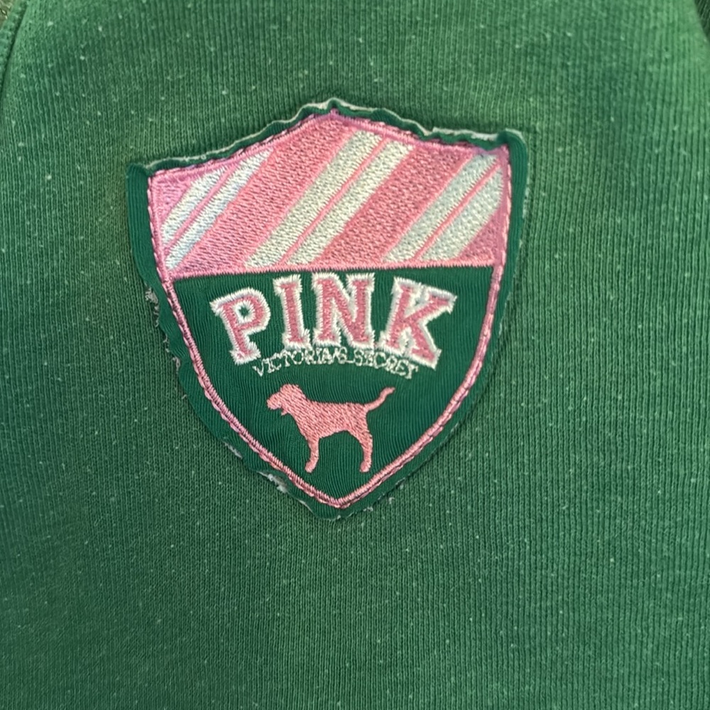 Y2k PINK Victoria’s Secret Pullover Hoodie Kangaroo Pockets VNECK Sweatshirt - Picture 6 of 13